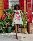 Alice Shift Dress - Oyster Poppy