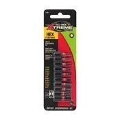 10 Piece Assorted 1 In. Impact Driver Bit Set S2 Tool Steel EA