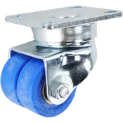 2" Dual Wheel High Temp Nylon Swivel Plate Casters - 450 Lbs Capacity