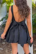 Black A Line Dress With Back Bow