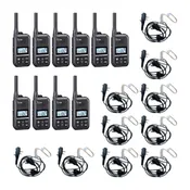 10 Pack of Icom F200 UHF 450-470MHz 16 Channels 2 Watt Radios with SRComm discreet Headset