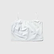 2XL: sample sale - white 'all-over reroll' spaghetti strap cropped tank top