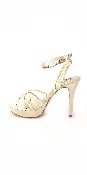 Mesh Satin Criss Cross Strap Platform Stiletto Sandal