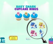 Baby Shark Cupcake Rings – 1 Dozen Pack