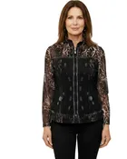 Damee Denim Print Mesh Jacket
