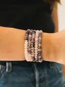 Amethyst and Rose Quartz Gemstone Bracelet