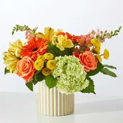 Autumn Sunshine Bouquet with Ivory Vase