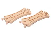 2 Pieces of Wooden Curved Crossing Track