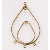 40mm Green Gold Plated Over Solid Copper Teardrop Chandelier Link