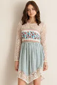 Bohemian Romance Vintage Floral Ivory Lace Dress