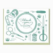 Blackbird Letterpress - sewing thank you card