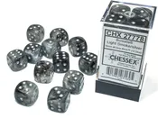 Chessex: Borealis – Light Smoke/silver 16mm D6 Dice Block (CHX27778)