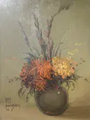 “Flowers in Green Vase, 1930” by Leon Dabo, NA(1864-1960) SOLD