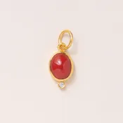 24k Gold Coral Pendant w/ Diamond