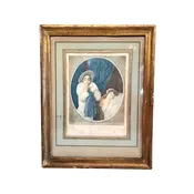 18th Century Italian Artwork Hand Colored Engraving "Le Pierrot", Commedia del Arte Gravure circa 1790