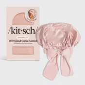 Adjustable Oversized Satin Bonnet- Blush