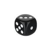 12mm Round Corner Dice - Black With White Dots