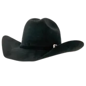 100% Wool Felt Western Cowboy Hat - Style Cattleman : Black / XL