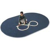 Carpets for Kids&reg; Solid Color Mt. St. Helens Carpet Rug Floor Rug - 90" Length x 12 ft Width - Oval - Blueberry - Nylon, Yarn
