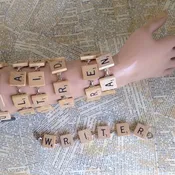 scrabble tile bracelet: writer