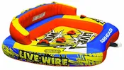 AIRHEAD LIVE WIRE 1-3 Rider, Towable Tube for Boating with Dual Tow Points, Orange