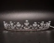 1 1/4" Silver Tiara with Clear Rhinestones and Gem Stones (TT104)