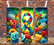 Autism Puzzle Ribbon - Tumbler Wrap Transfer