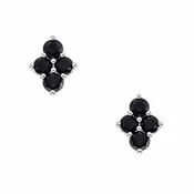 Asher Studs Sterling Silver Black Diamond