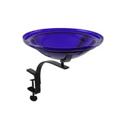 Achla Designs 12" Cobalt Blue Crackle Birdbath- Rail Mount Bracket
