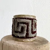 Antique Embroidery Cuff Bracelet | Greek Key