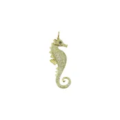 14K Emerald & Diamond Seahorse Charm