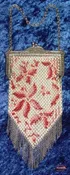 1920's Mandalian Rose Floral Enamel Mesh Purse