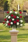 Entry Level Carnation Basket (Red & White) — Corner Creations by Dana