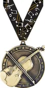 2" Gold Violin Medal