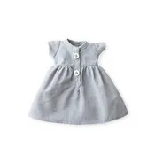 Blue Oxford Play Dress for Dolls