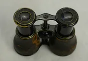 19thC Lemaire Field Glasses Small Binoculars Black Toned Brass Paris Hunting