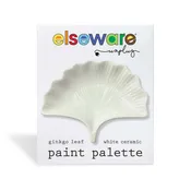 Ginkgo Leaf White Ceramic Paint Palette -Reusable, Inspiring