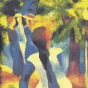 ARTG-1010 GIRLS UNDER TREES by Auguste Macke. ITALY