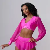 Billowing Mesh Sleeve Bra Top