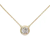 14K 1.31ct Bezel Set Diamond Necklace