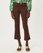 28" Annet Crop Flare Knit Microsuede Pant