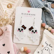 FSL Earrings: Mr. and Mrs. Boo (Downloadable Machine Embroidery Pattern)