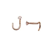 10k Solid Gold 3mm Square CZ Prong Nose Stud