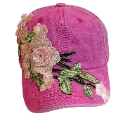 Ladies Flower Embroider Baseball Hat