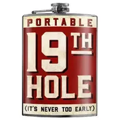 19th Hole Golf Flask - 8oz Stainless Steel Hip Flask for Golfers