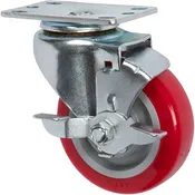 5030 Series 3 Non Marking Polyurethane Top Lock Brake Caster (Red / Gray)