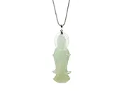 Icy Light Green Jadeite Jade Quan Yin in 18k