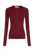Aiste Knit Cardigan in Bordeaux Cashmere Silk with Hemp