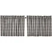 Annie Buffalo Check Black Tier Curtains (Choose Size)