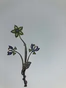 Antique Brooch 925 Sterling Silver Genuine Peridot and Gemstone Flower Pin